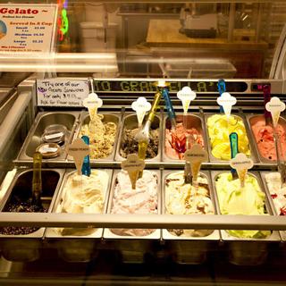 Granzella’s Inn | Williams, California | Variety of gelato flavors in serving window